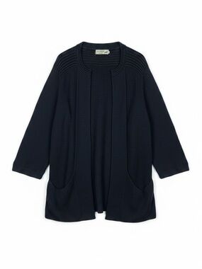 Peruvian Link Alpaca Open‎ Cardigan Black Knit Lightweight Pockets Women’s XL